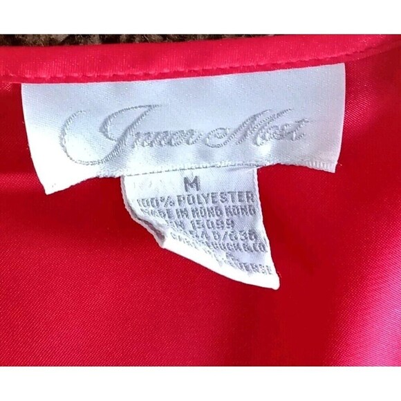 Inner Most Robe Size Medium Woman's Red Embroidered Satin Silky Vintage - Picture 4 of 8